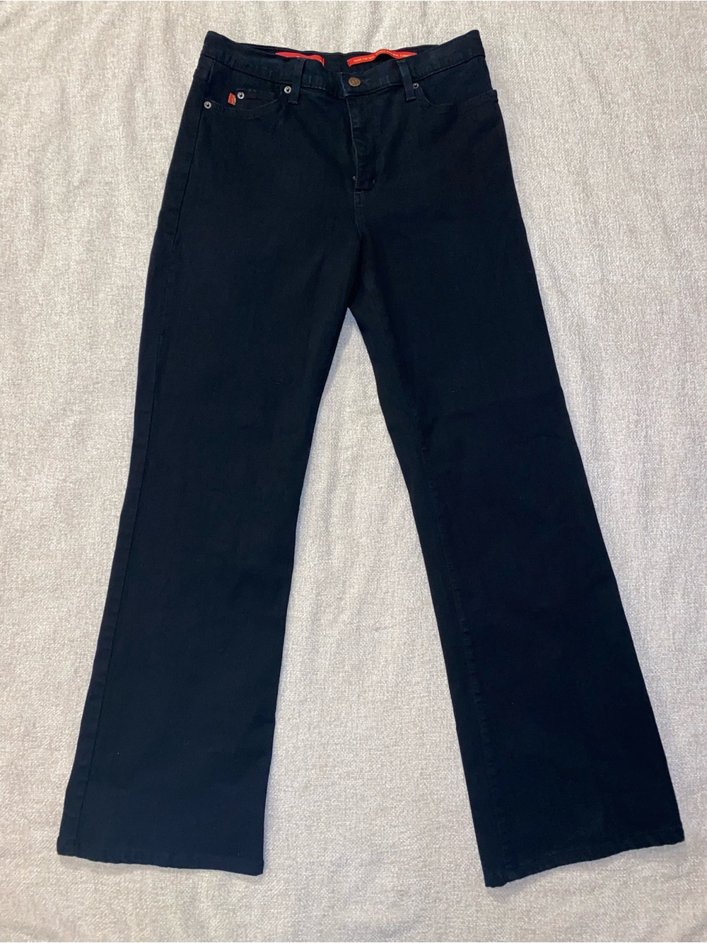 NYDJ Black Flare Bootcut Stretch Denim Jeans Lift Tuck Technology, size 12